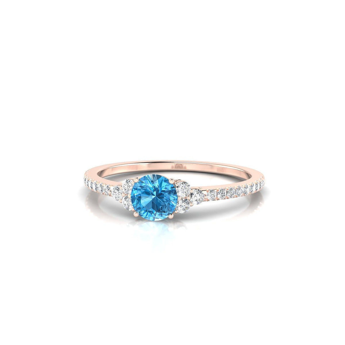 Reverie | 18k Rose Gold 4.5 mm Round Topaz Ring