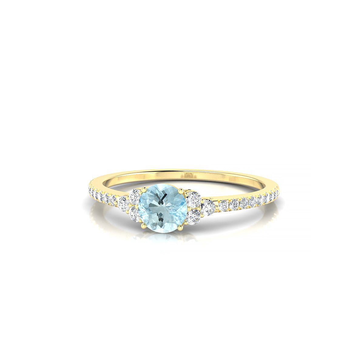 Reverie | 18k Yellow Gold 4.5 mm Round Aquamarine Ring