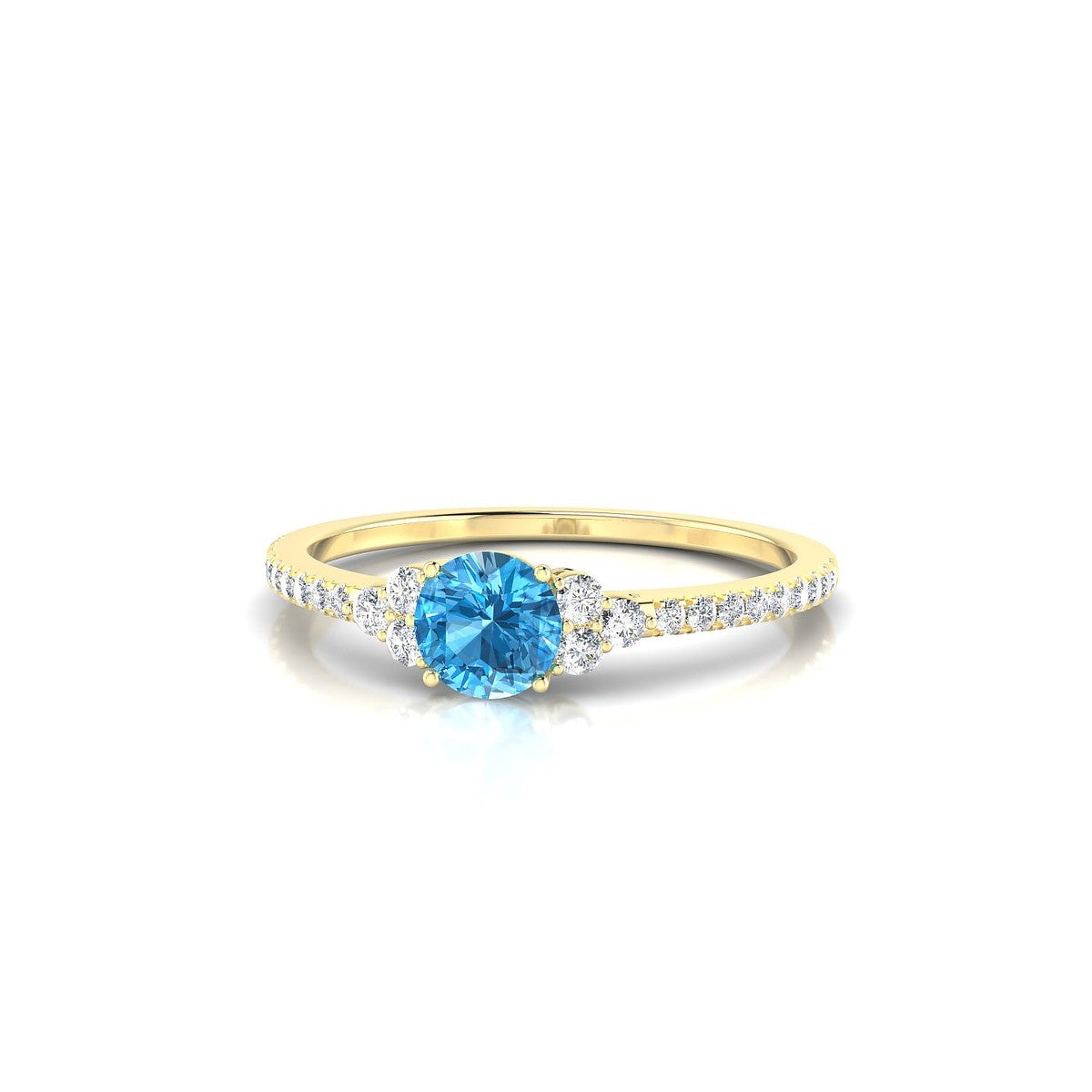 Reverie | 18k Yellow Gold 4.5 mm Round Topaz Ring