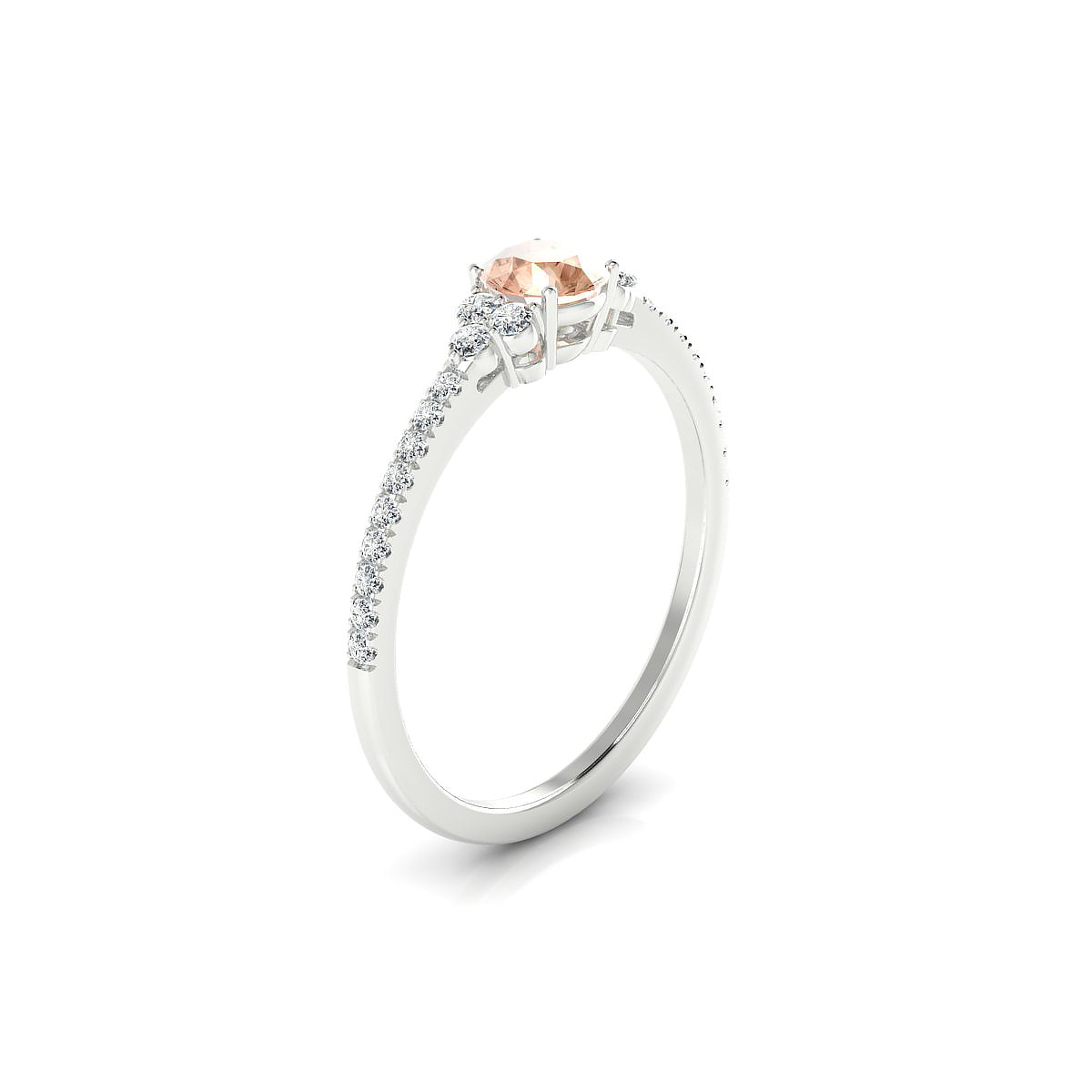 Reverie | 18k White Gold 4.5 mm Round Morganite Ring