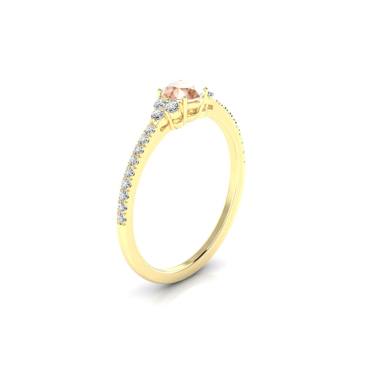 Reverie | 18k Yellow Gold 4.5 mm Round Morganite Ring