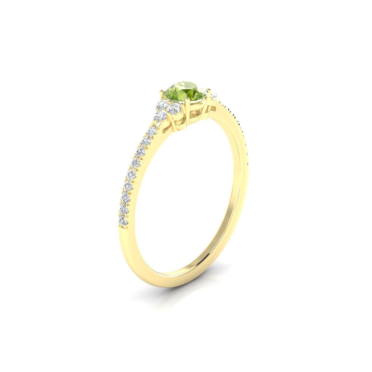 Reverie | 18k Yellow Gold 4.5 mm Round Peridot Ring