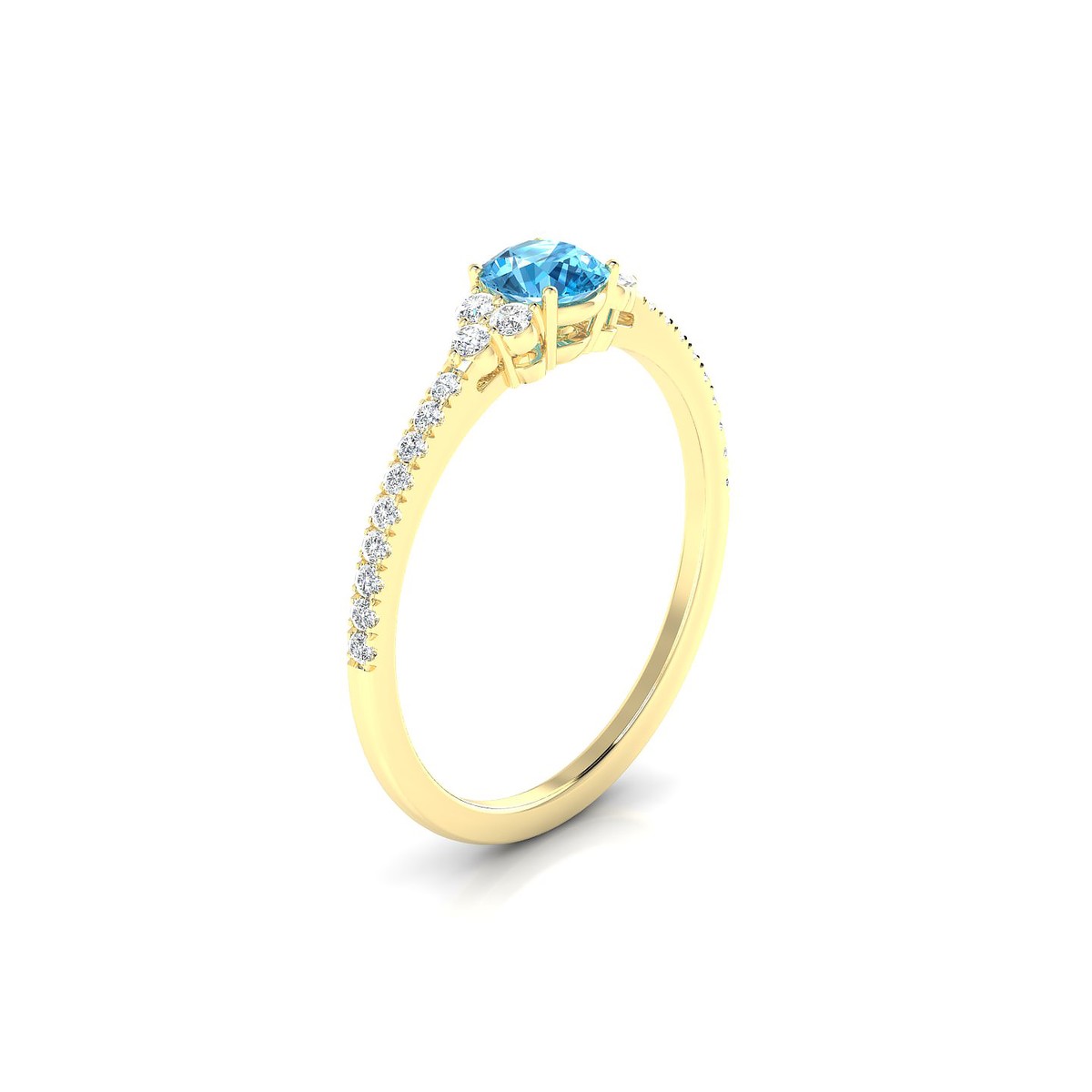 Reverie | 18k Yellow Gold 4.5 mm Round Topaz Ring