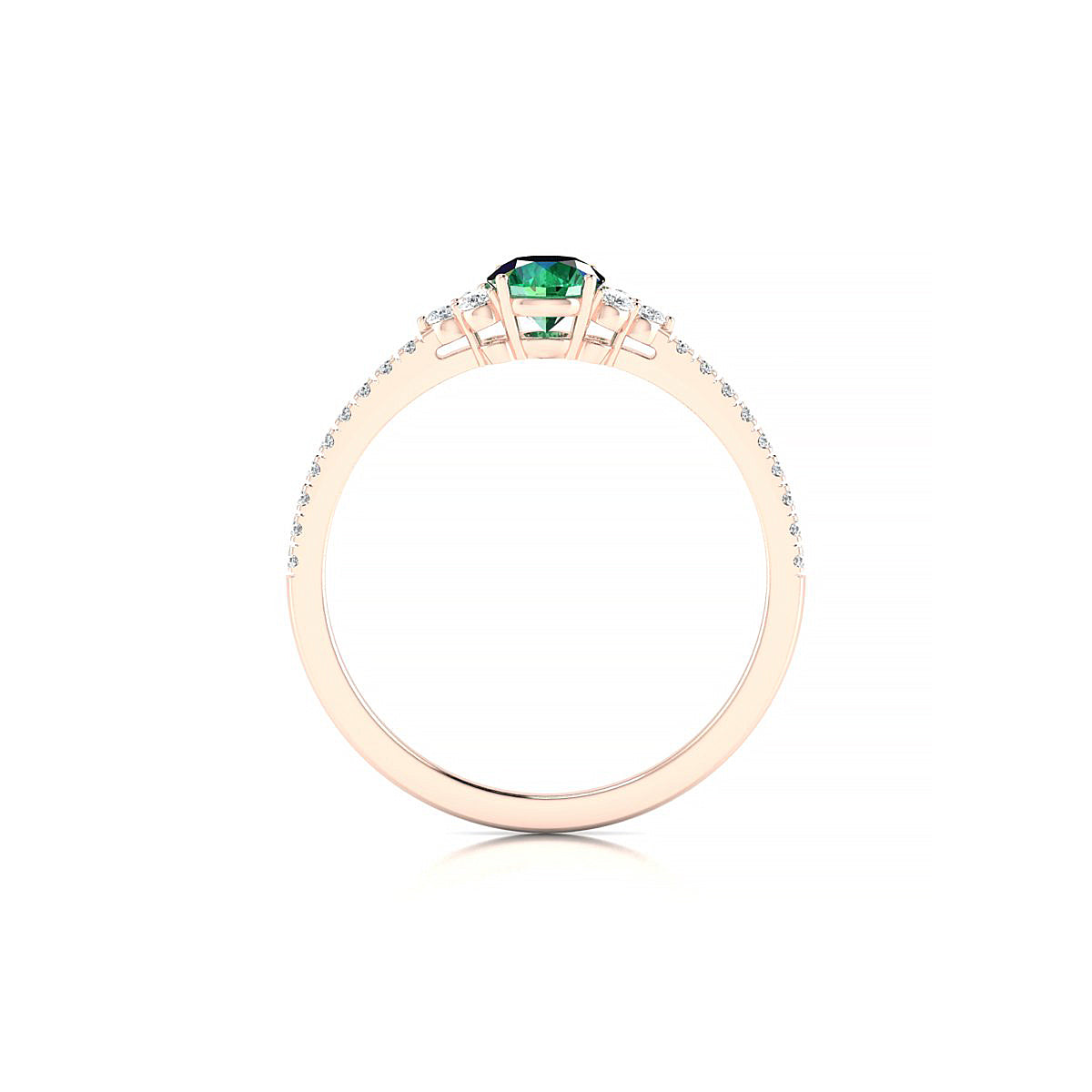 Reverie | 18k Rose Gold 4.5 mm Round Emerald Ring
