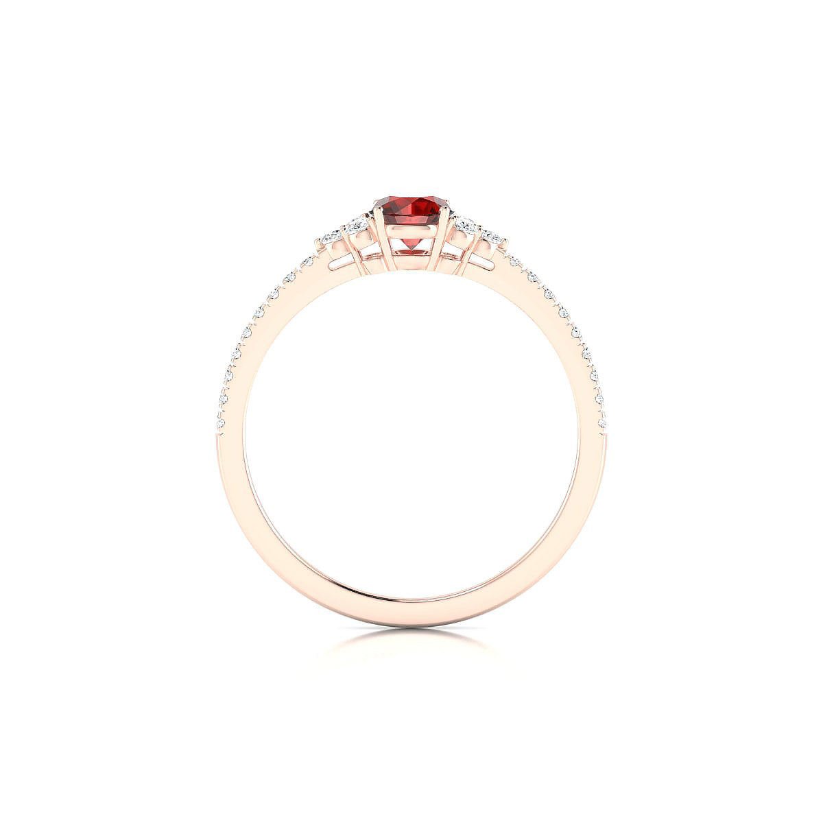 Reverie | 18k Rose Gold 4.5 mm Round Garnet Ring