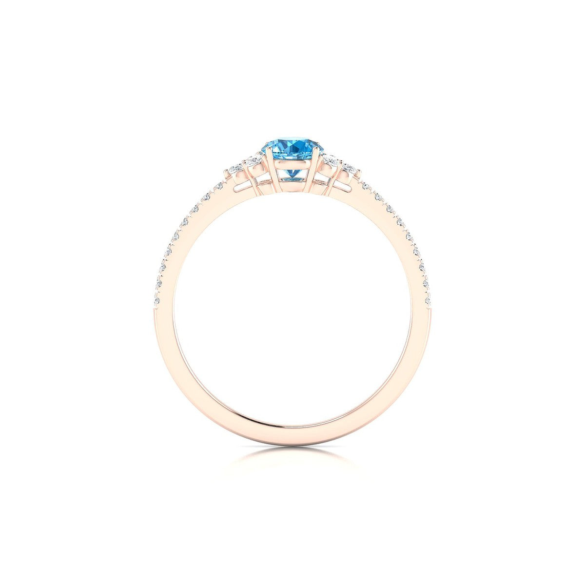 Reverie | 18k Rose Gold 4.5 mm Round Topaz Ring