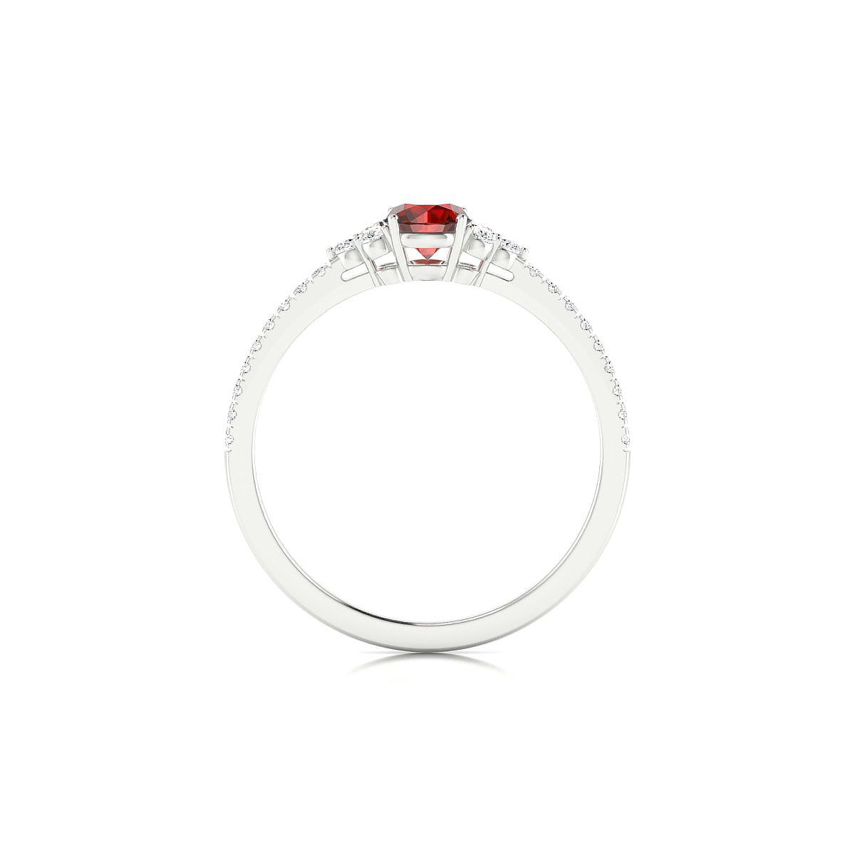 Reverie | 18k White Gold 4.5 mm Round Garnet Ring