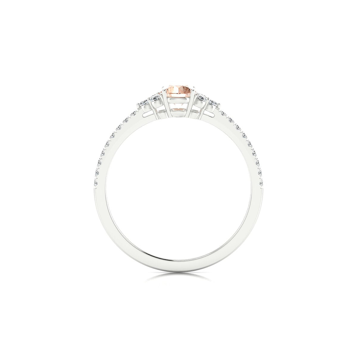 Reverie | 18k White Gold 4.5 mm Round Morganite Ring
