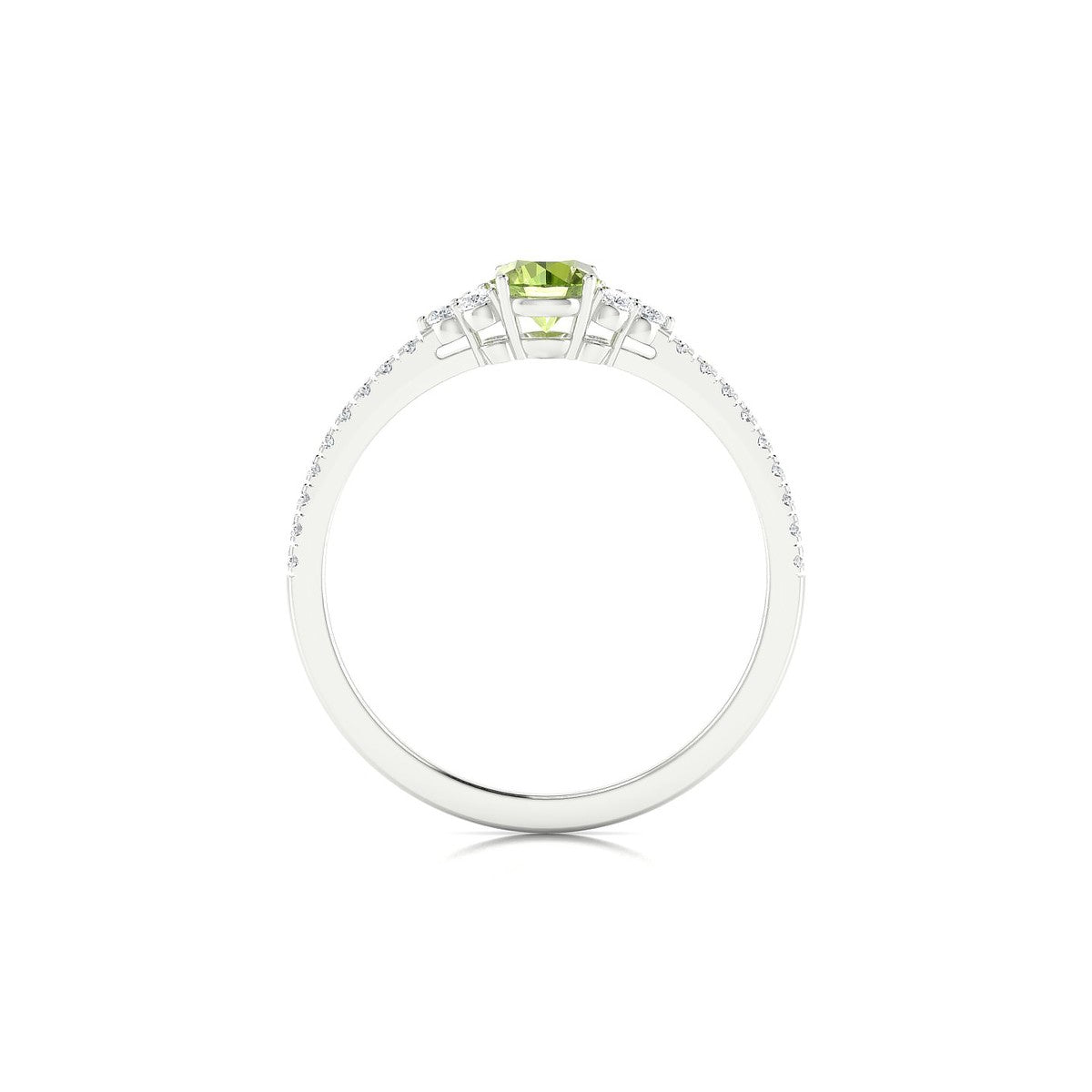 Reverie | 18k White Gold 4.5 mm Round Peridot Ring