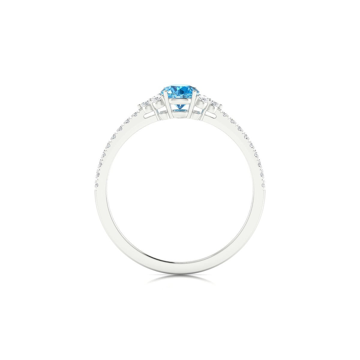 Reverie | 18k White Gold 4.5 mm Round Topaz Ring