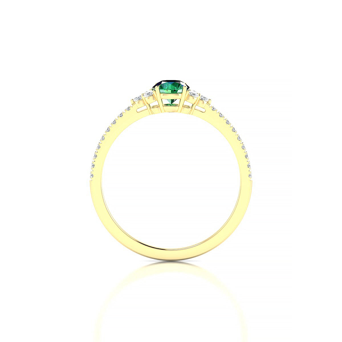 Reverie | 18k Yellow Gold 4.5 mm Round Emerald Ring