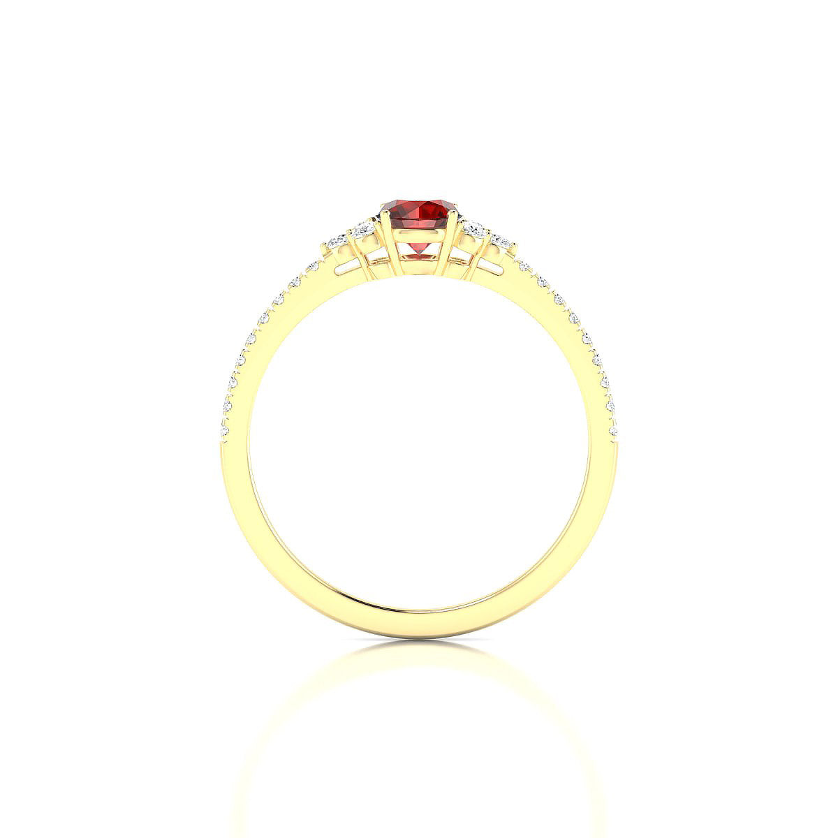 Reverie | 18k Yellow Gold 4.5 mm Round Garnet Ring