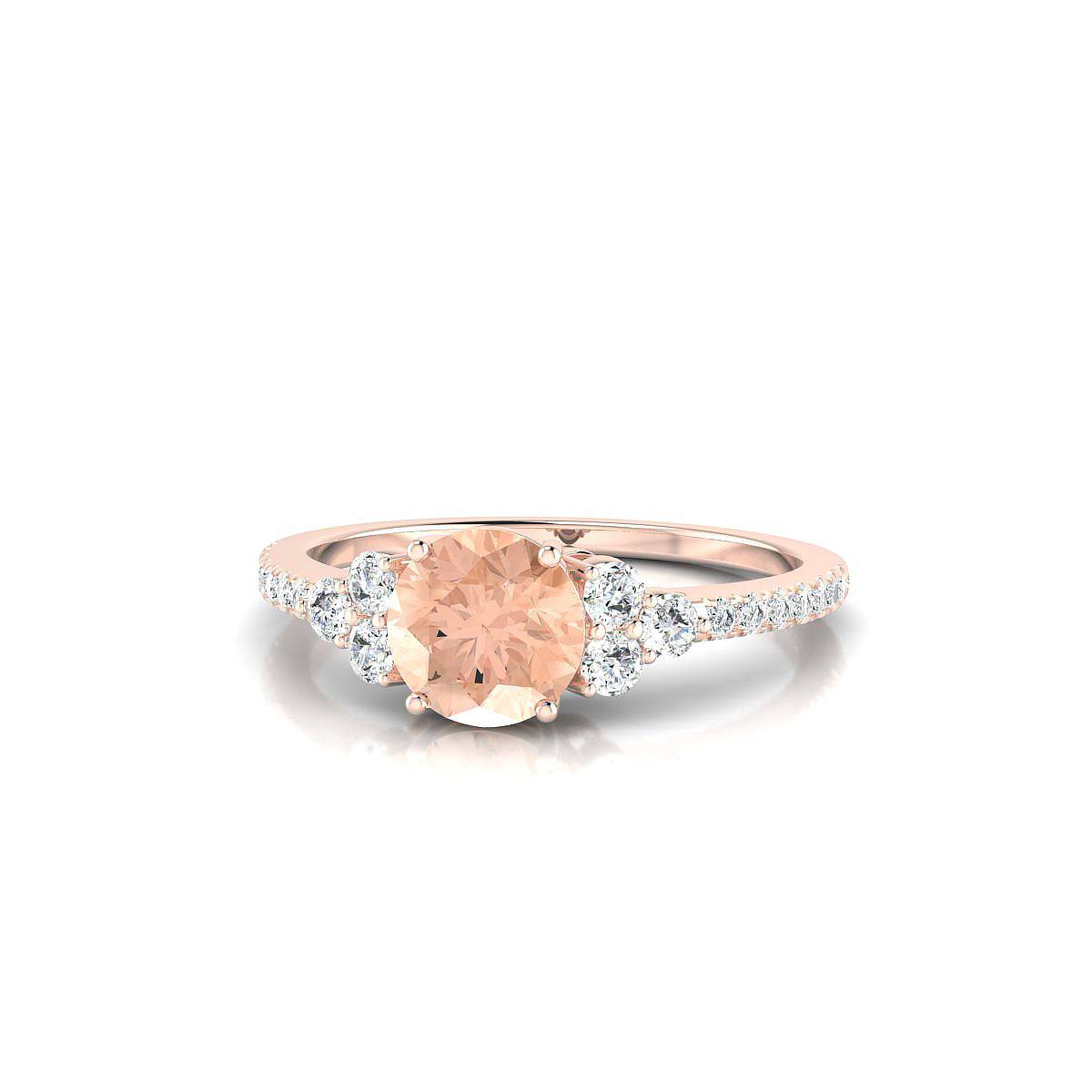 Reverie | 18k Rose Gold 6 mm Round Morganite Ring