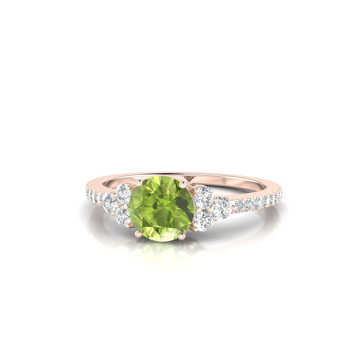 Reverie | 18k Rose Gold 6 mm Round Peridot Ring