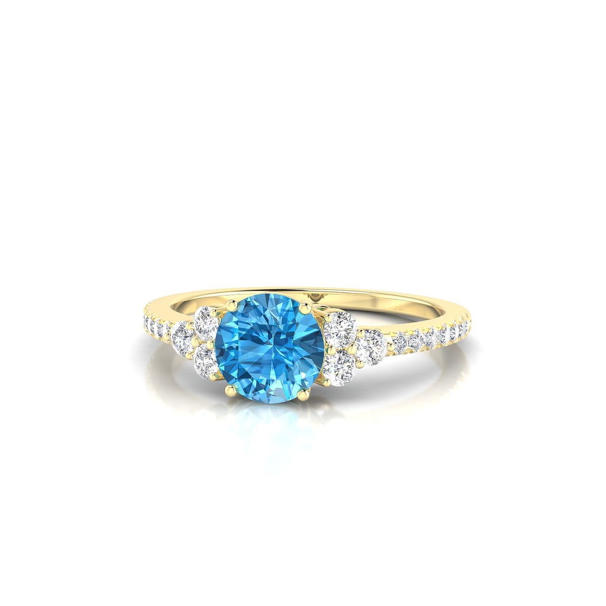 Reverie | 18k Yellow Gold 6 mm Round Topaz Ring