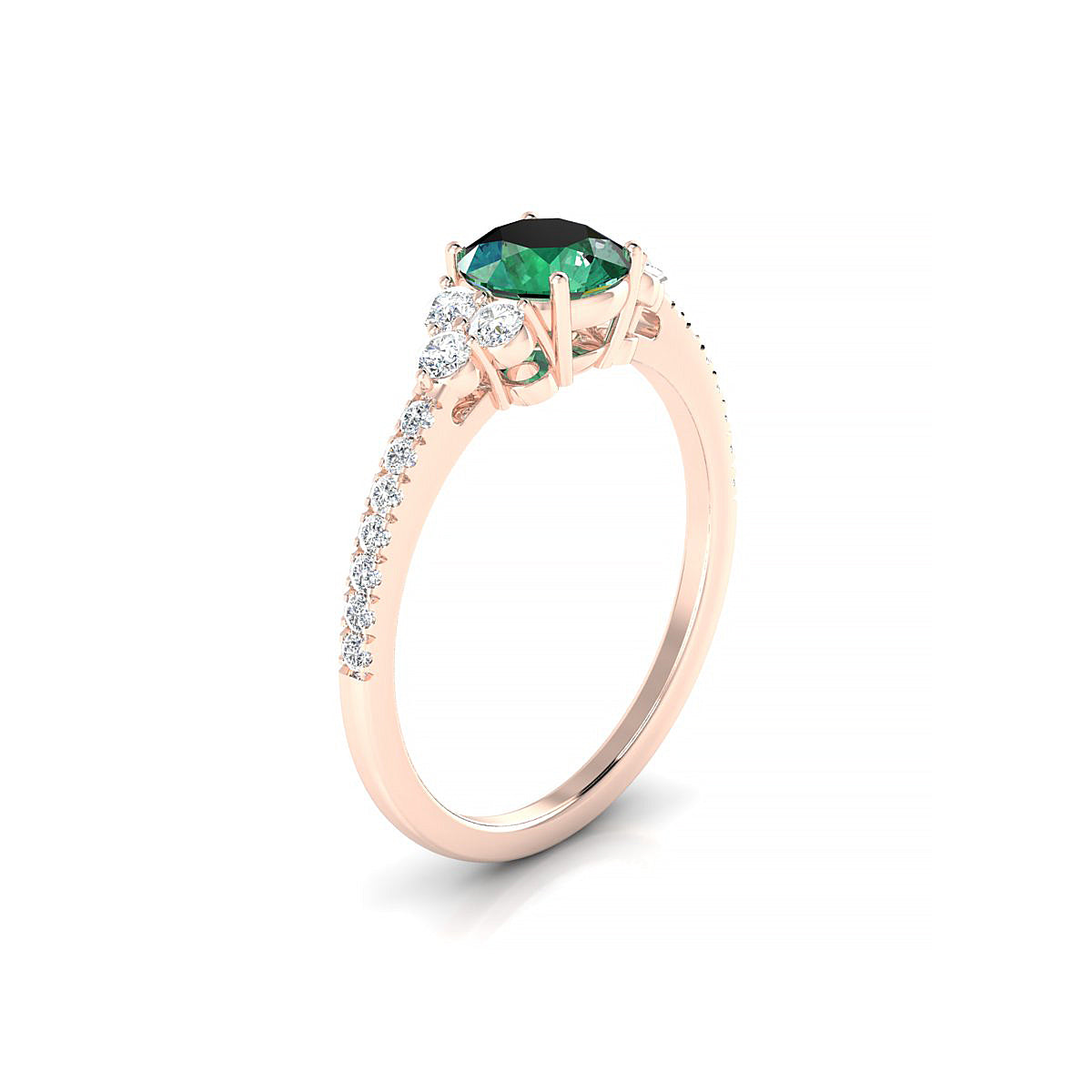 Reverie | 18k Rose Gold 6 mm Round Emerald Ring