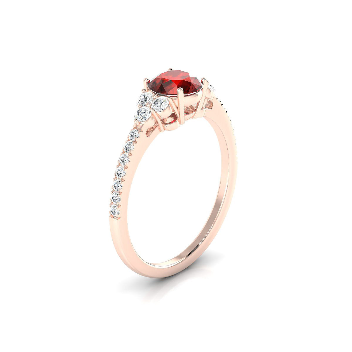 Reverie | 18k Rose Gold 6 mm Round Garnet Ring