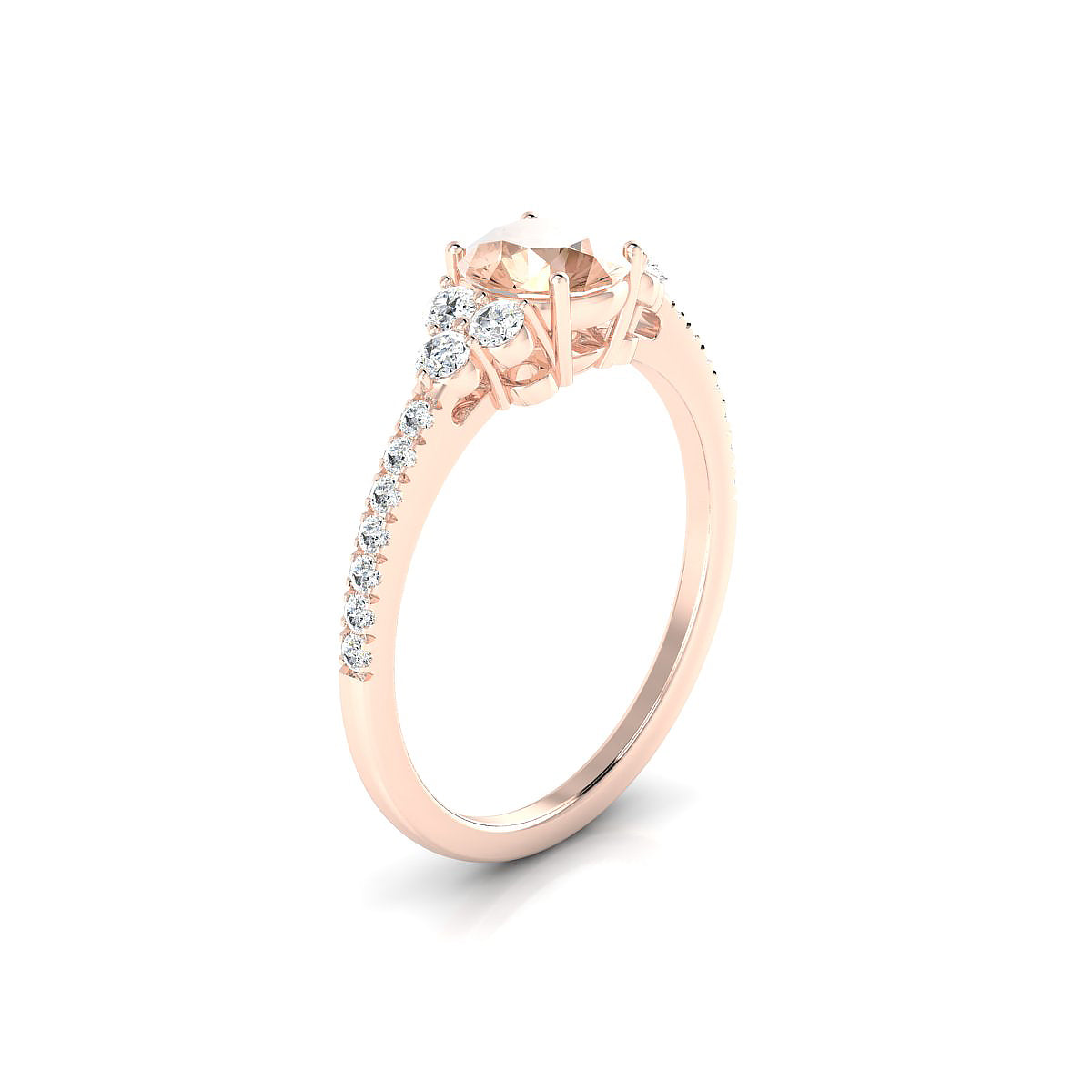 Reverie | 18k Rose Gold 6 mm Round Morganite Ring