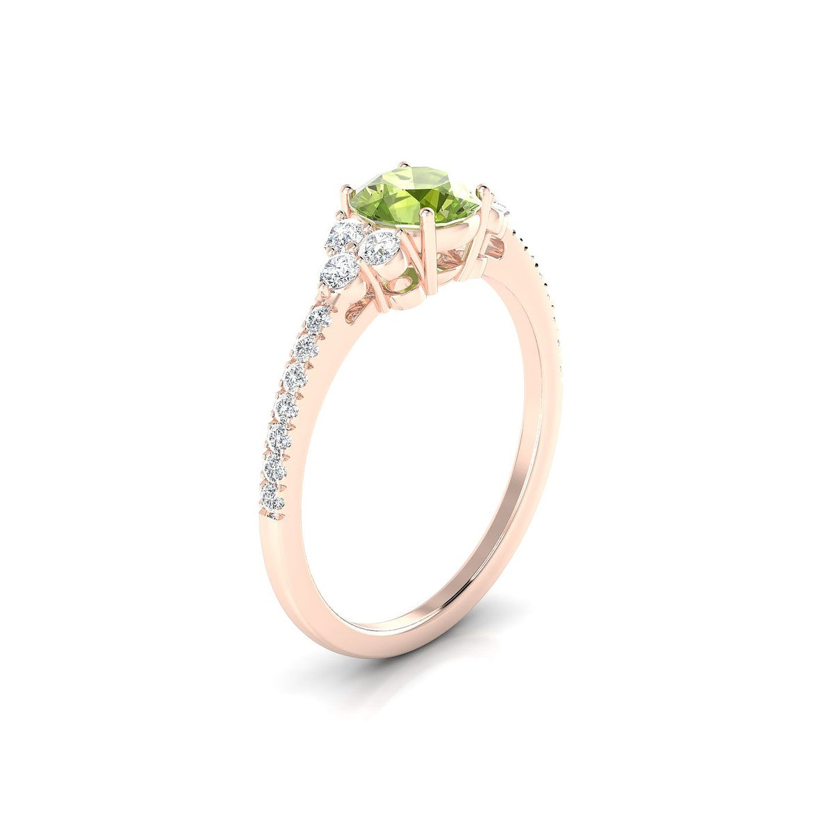 Reverie | 18k Rose Gold 6 mm Round Peridot Ring