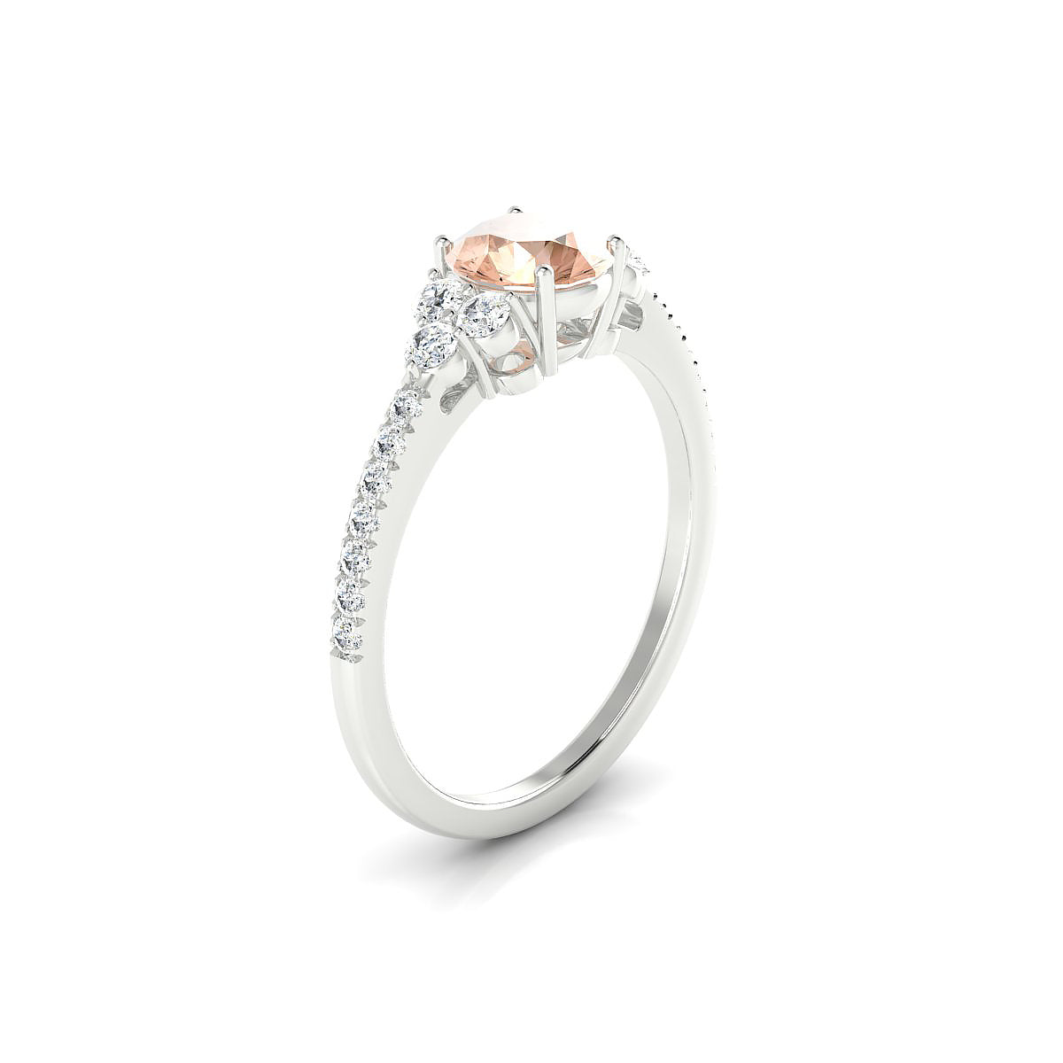 Reverie | 18k White Gold 6 mm Round Morganite Ring