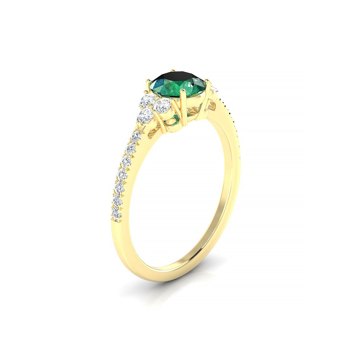 Reverie | 18k Yellow Gold 6 mm Round Emerald Ring