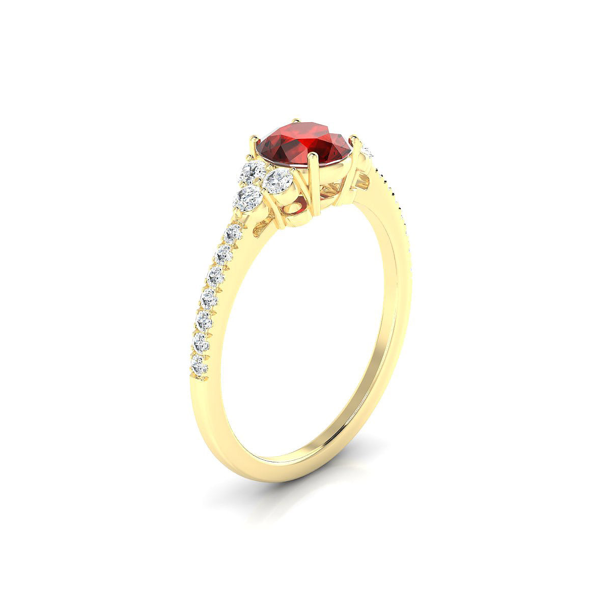 Reverie | 18k Yellow Gold 6 mm Round Garnet Ring