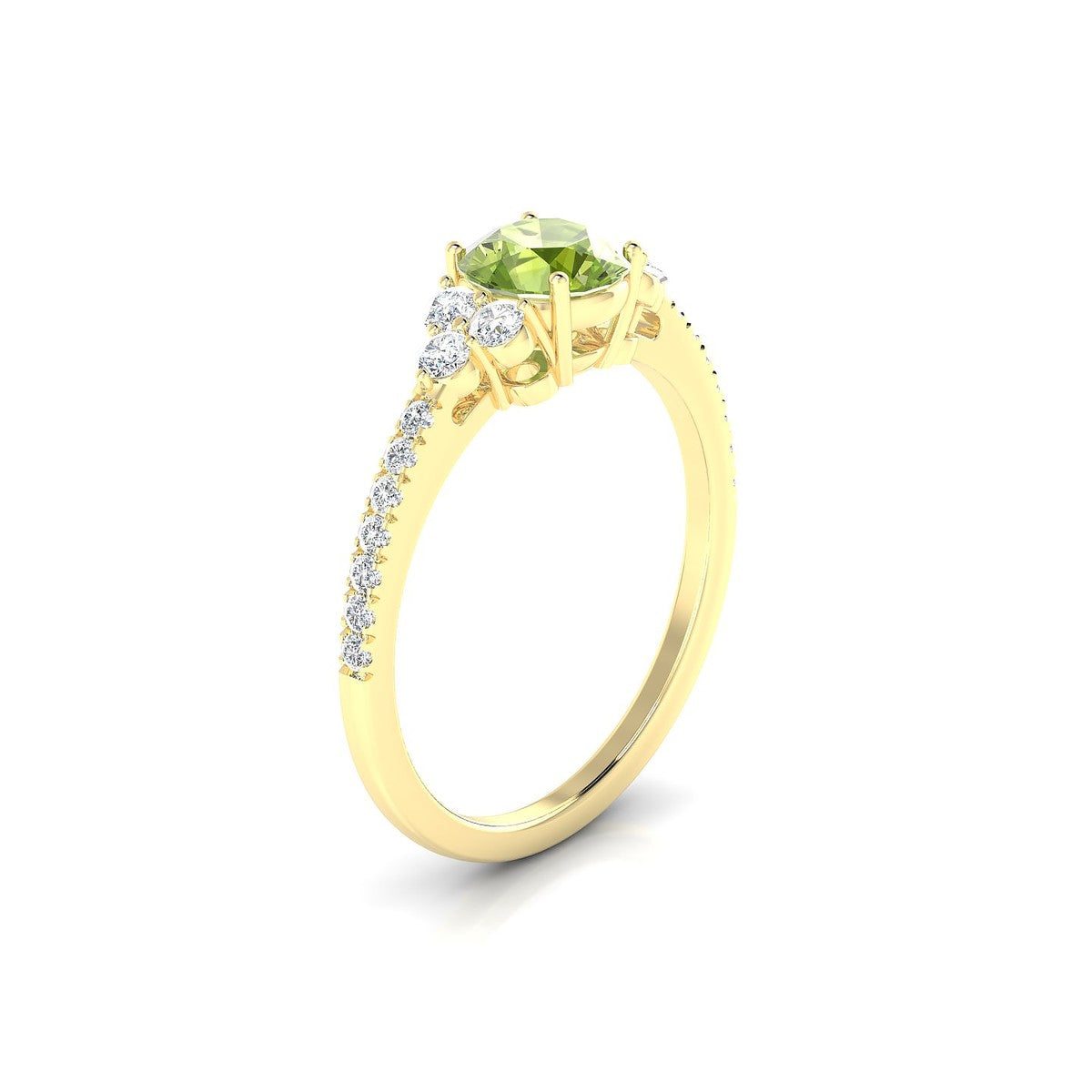 Reverie | 18k Yellow Gold 6 mm Round Peridot Ring