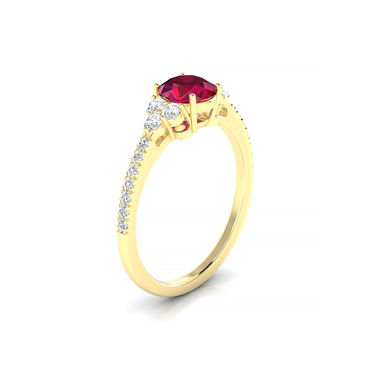 Reverie | 18k Yellow Gold 6 mm Round Ruby Ring