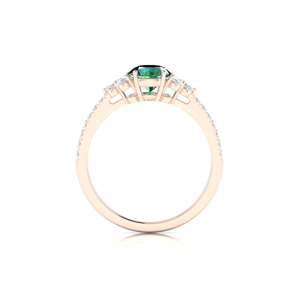 Reverie | 18k Rose Gold 6 mm Round Emerald Ring