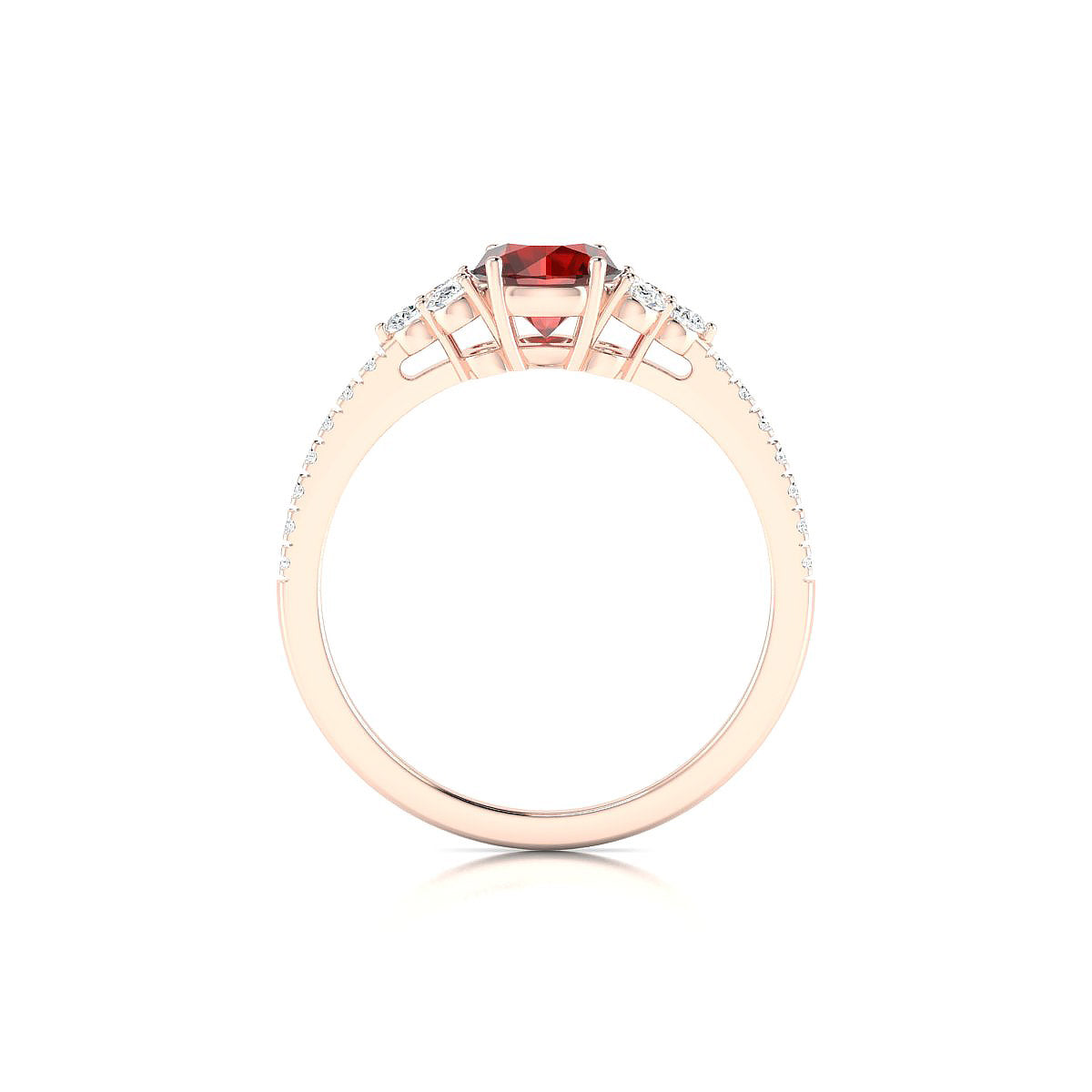 Reverie | 18k Rose Gold 6 mm Round Garnet Ring
