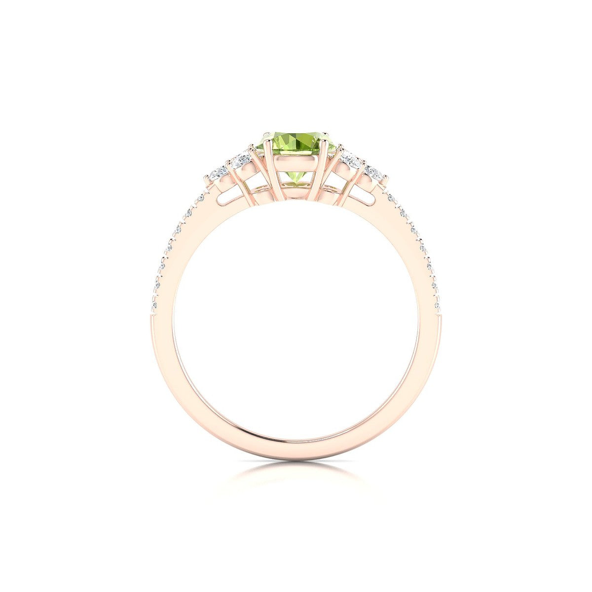 Reverie | 18k Rose Gold 6 mm Round Peridot Ring