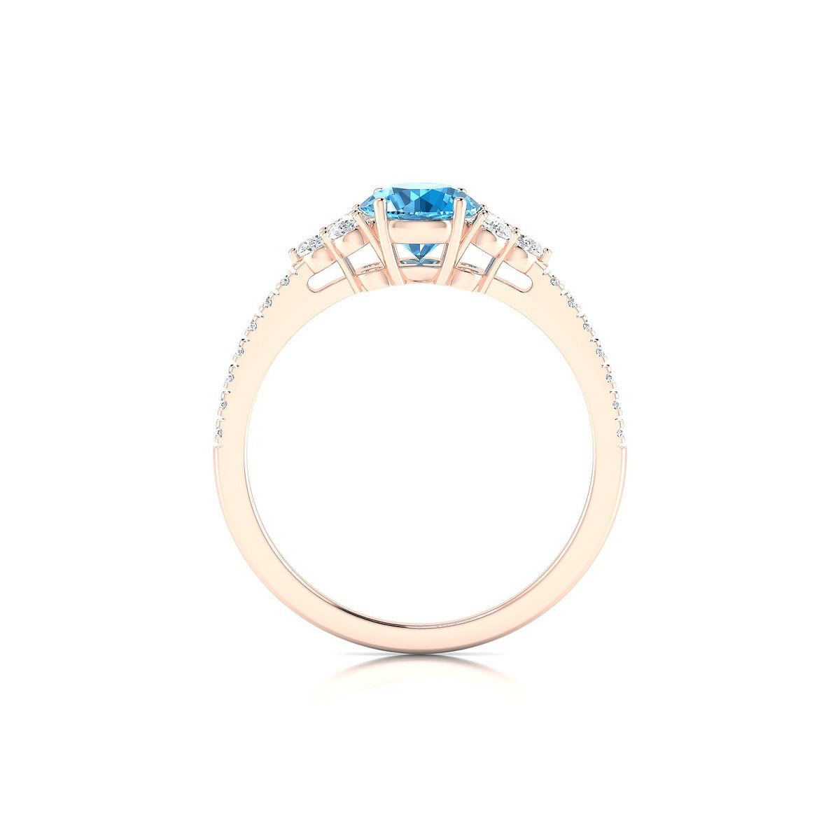 Reverie | 18k Rose Gold 6 mm Round Topaz Ring