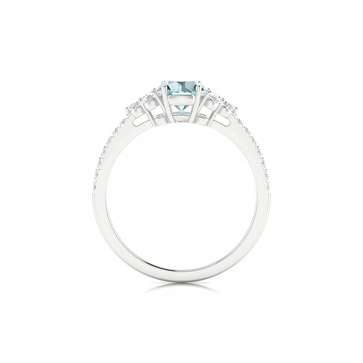 Reverie | 18k White Gold 6 mm Round Aquamarine Ring