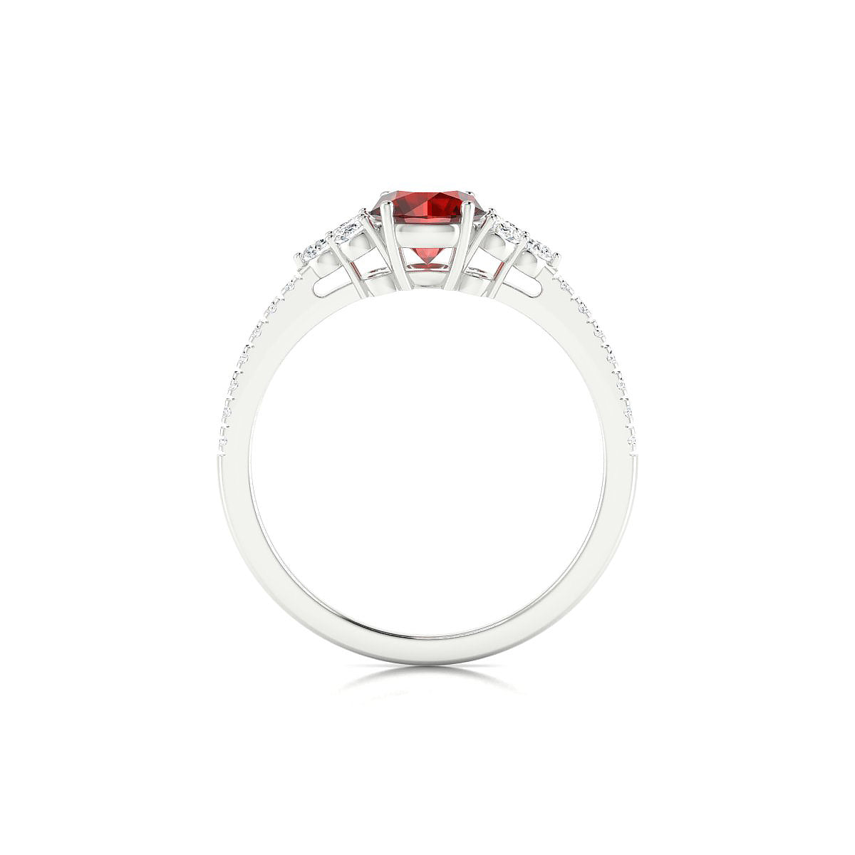 Reverie | 18k White Gold 6 mm Round Garnet Ring