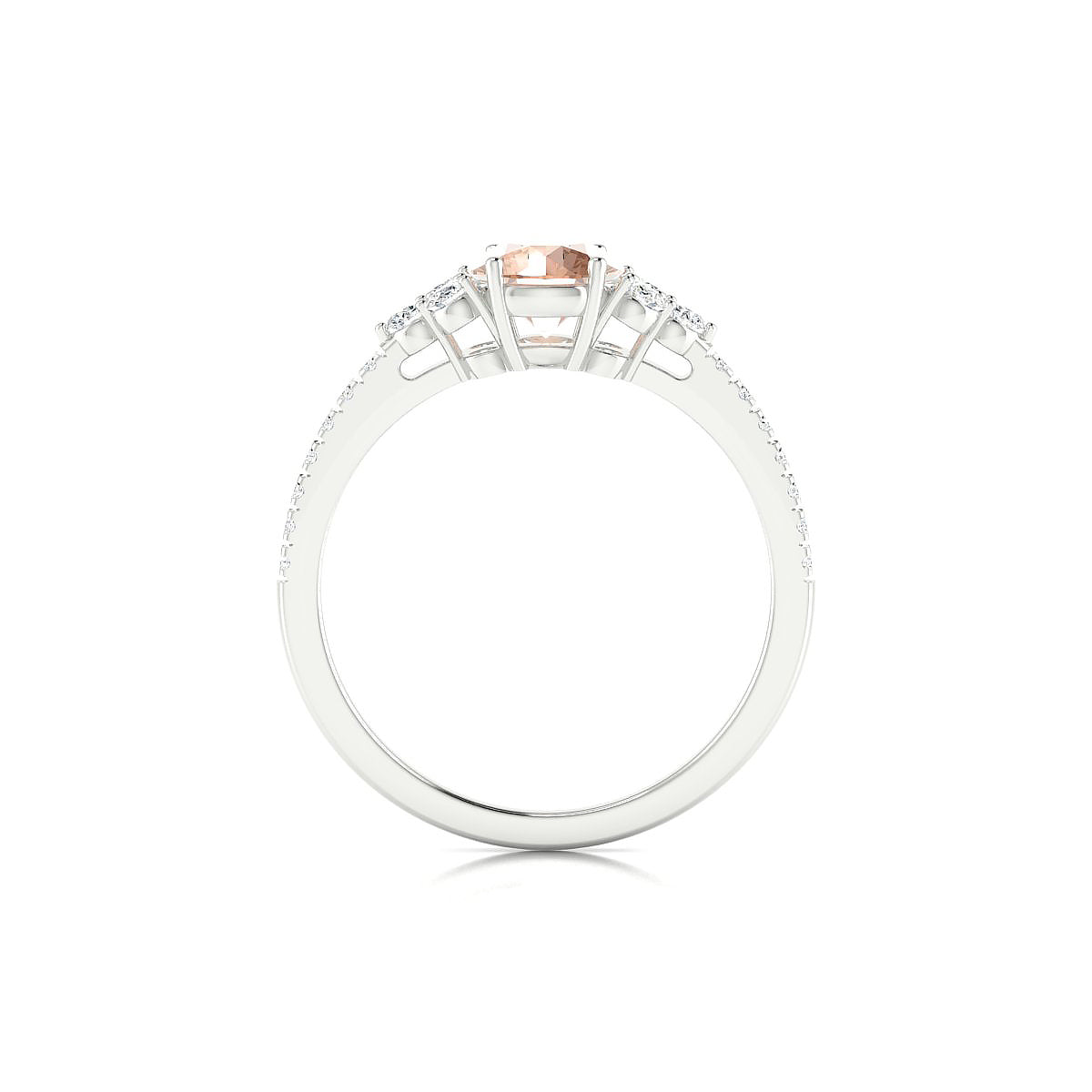 Reverie | 18k White Gold 6 mm Round Morganite Ring