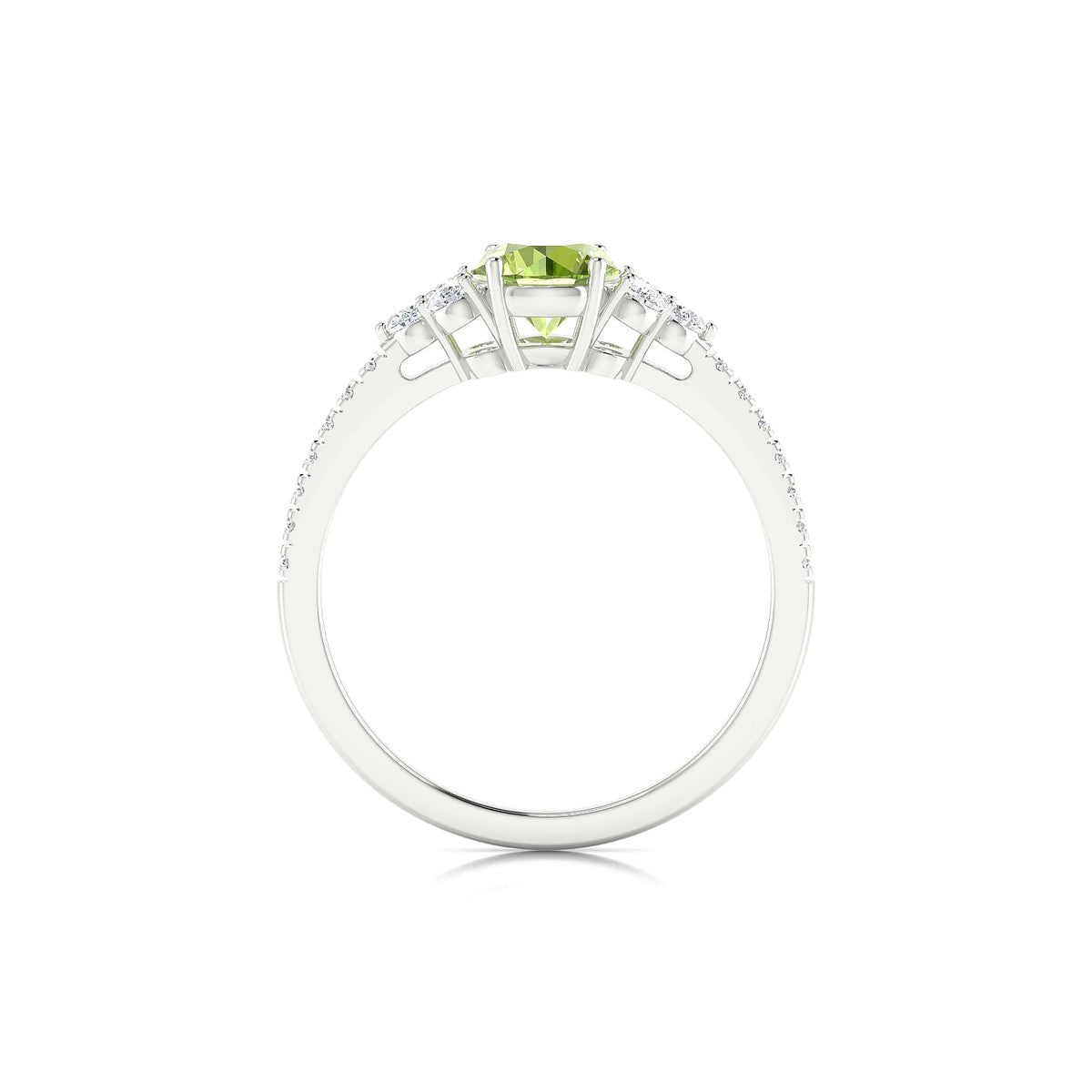 Reverie | 18k White Gold 6 mm Round Peridot Ring