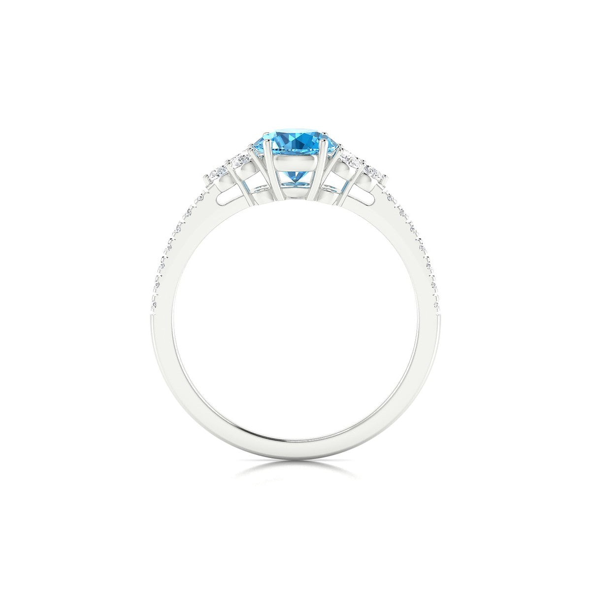 Reverie | 18k White Gold 6 mm Round Topaz Ring
