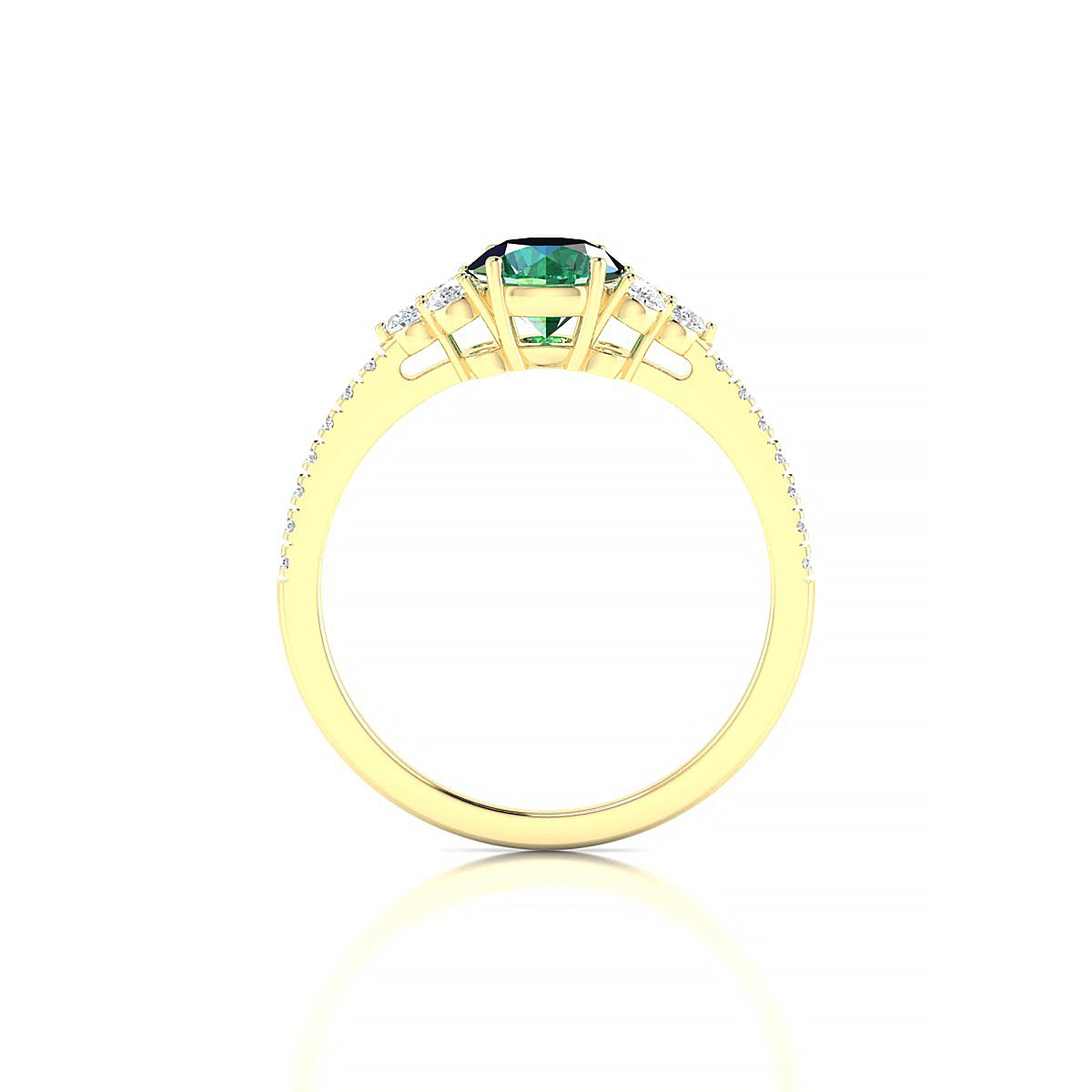 Reverie | 18k Yellow Gold 6 mm Round Emerald Ring