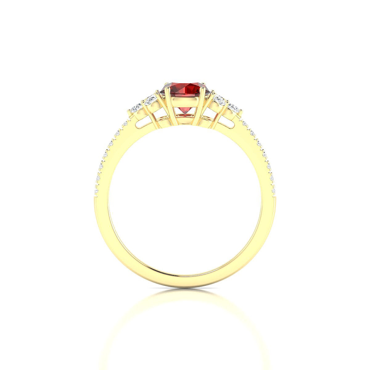 Reverie | 18k Yellow Gold 6 mm Round Garnet Ring