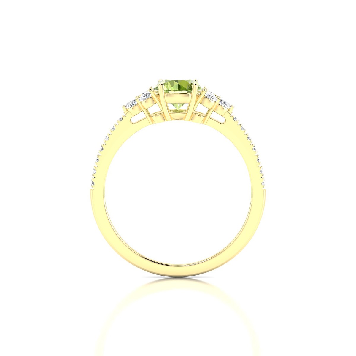 Reverie | 18k Yellow Gold 6 mm Round Peridot Ring