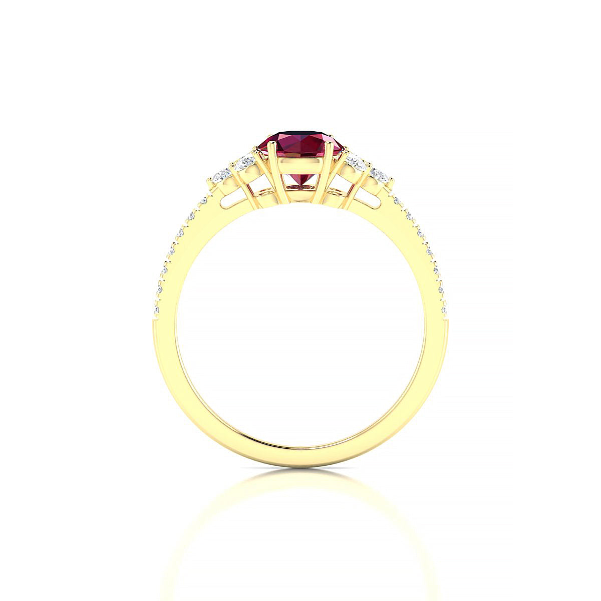 Reverie | 18k Yellow Gold 6 mm Round Ruby Ring