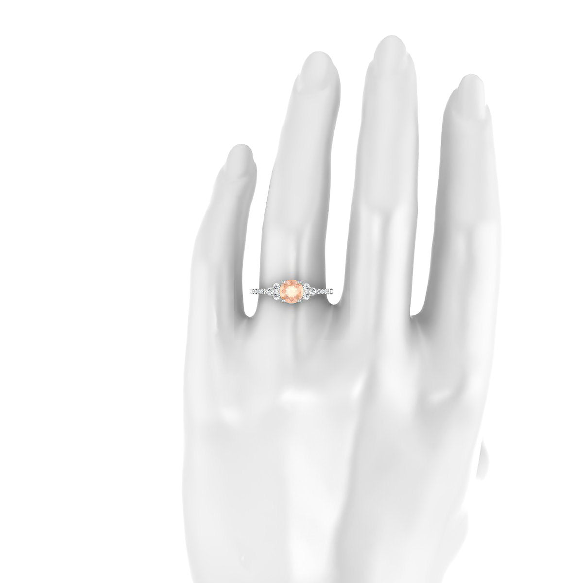 Reverie | 18k White Gold 6 mm Round Morganite Ring