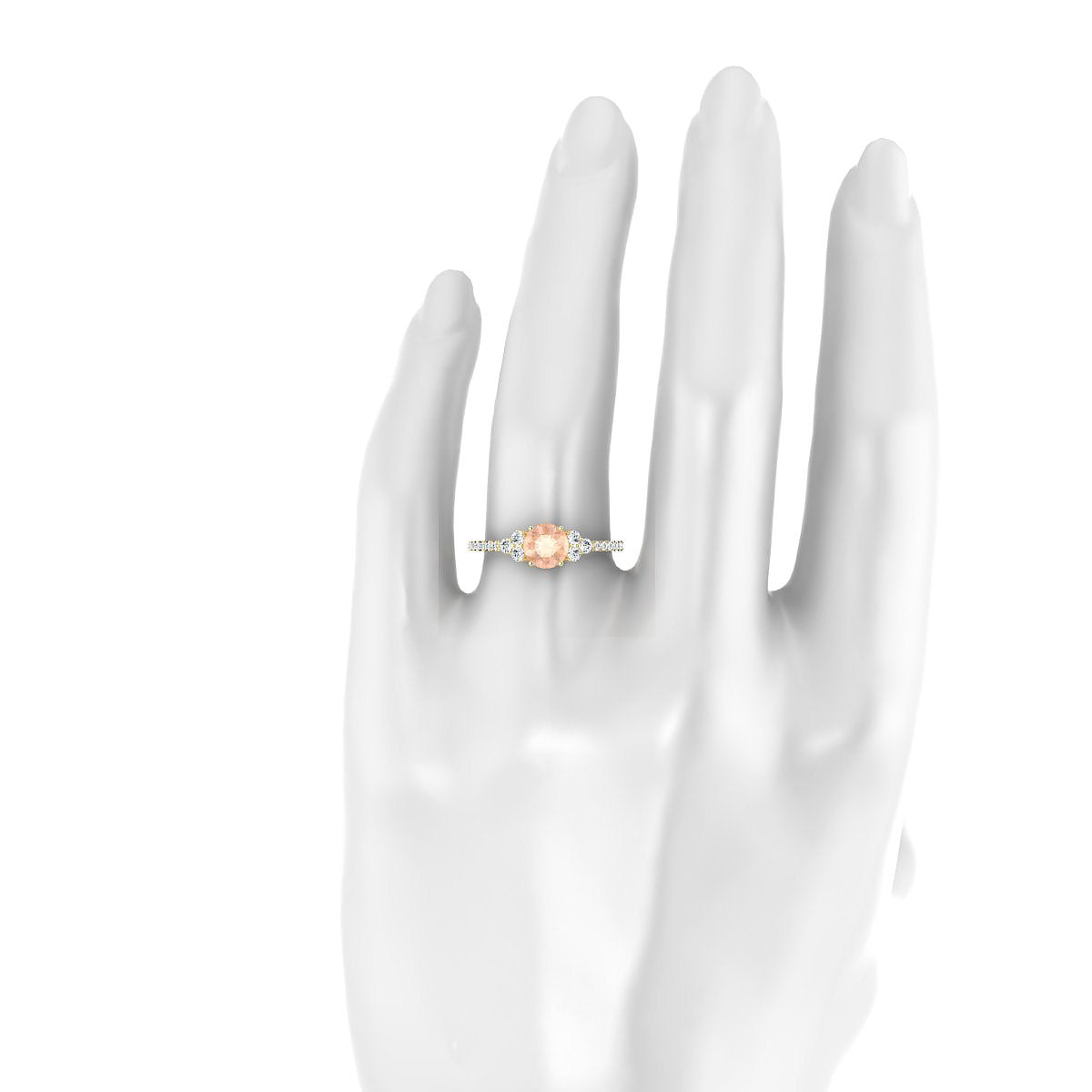 Reverie | 18k Yellow Gold 6 mm Round Morganite Ring