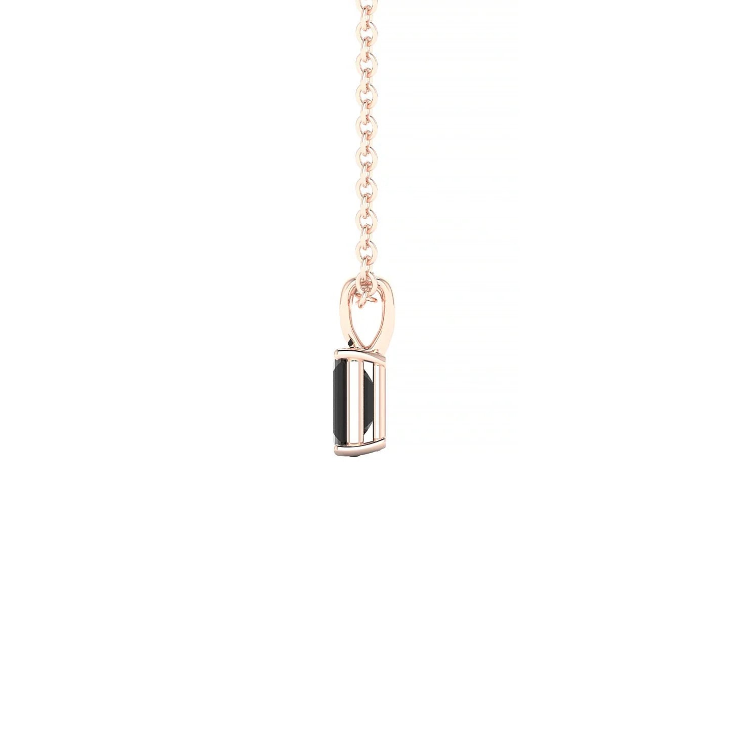 Reverse | 18k Rose Gold 5 x 3 mm Emerald Black Diamond Pendant