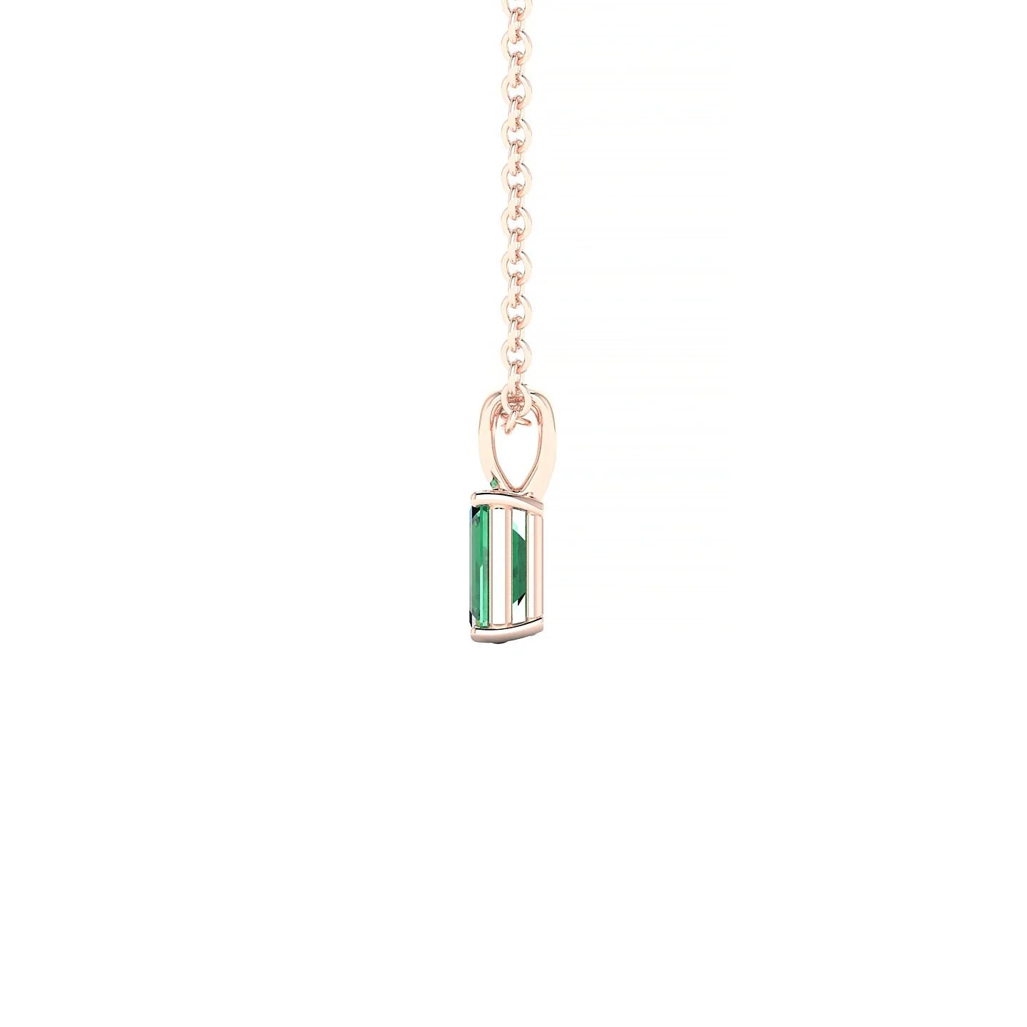 Reverse | 18k Rose Gold 5 x 3 mm Emerald Emerald Pendant