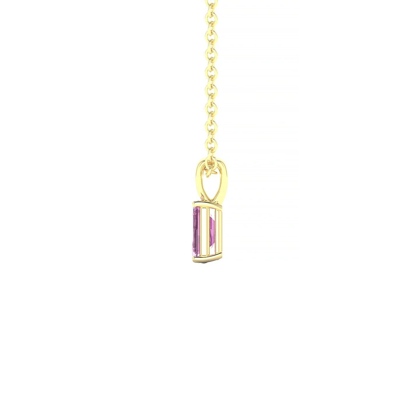 Reverse | 18k Yellow Gold 5 x 3 mm Emerald Pink Sapphire Pendant