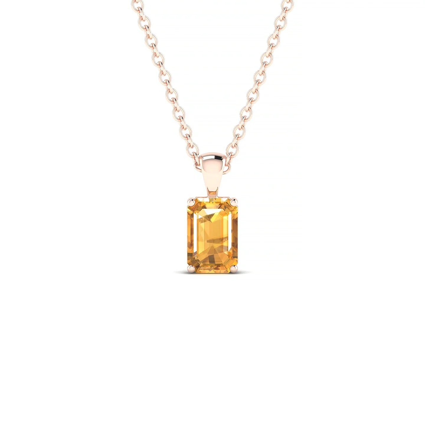 Reverse | 18k Rose Gold 6 x 4 mm Emerald Citrine Pendant