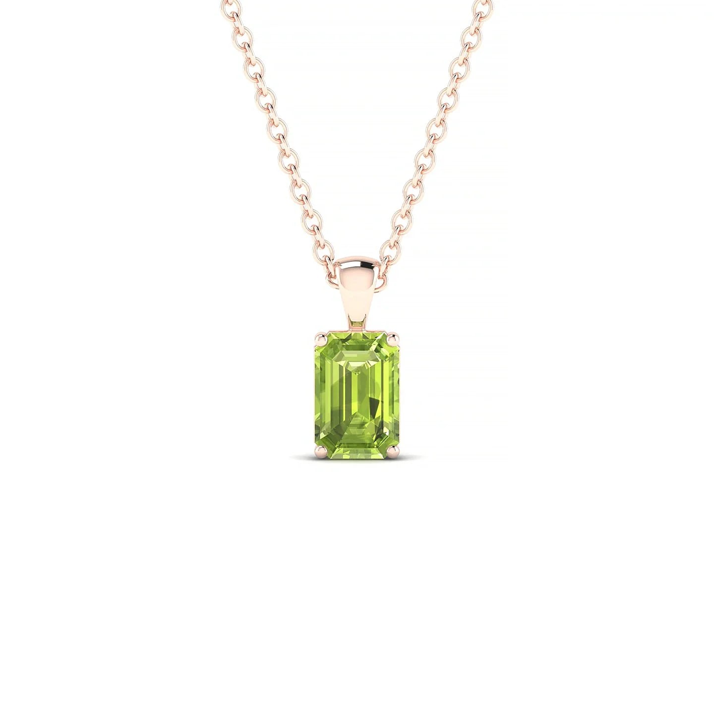 Reverse | 18k Rose Gold 6 x 4 mm Emerald Peridot Pendant
