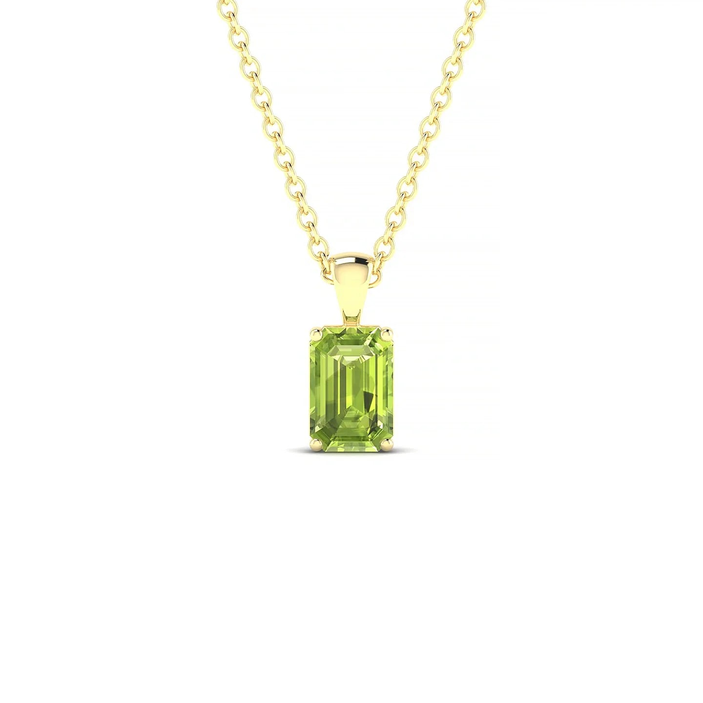 Reverse | 18k Yellow Gold 6 x 4 mm Emerald Peridot Pendant
