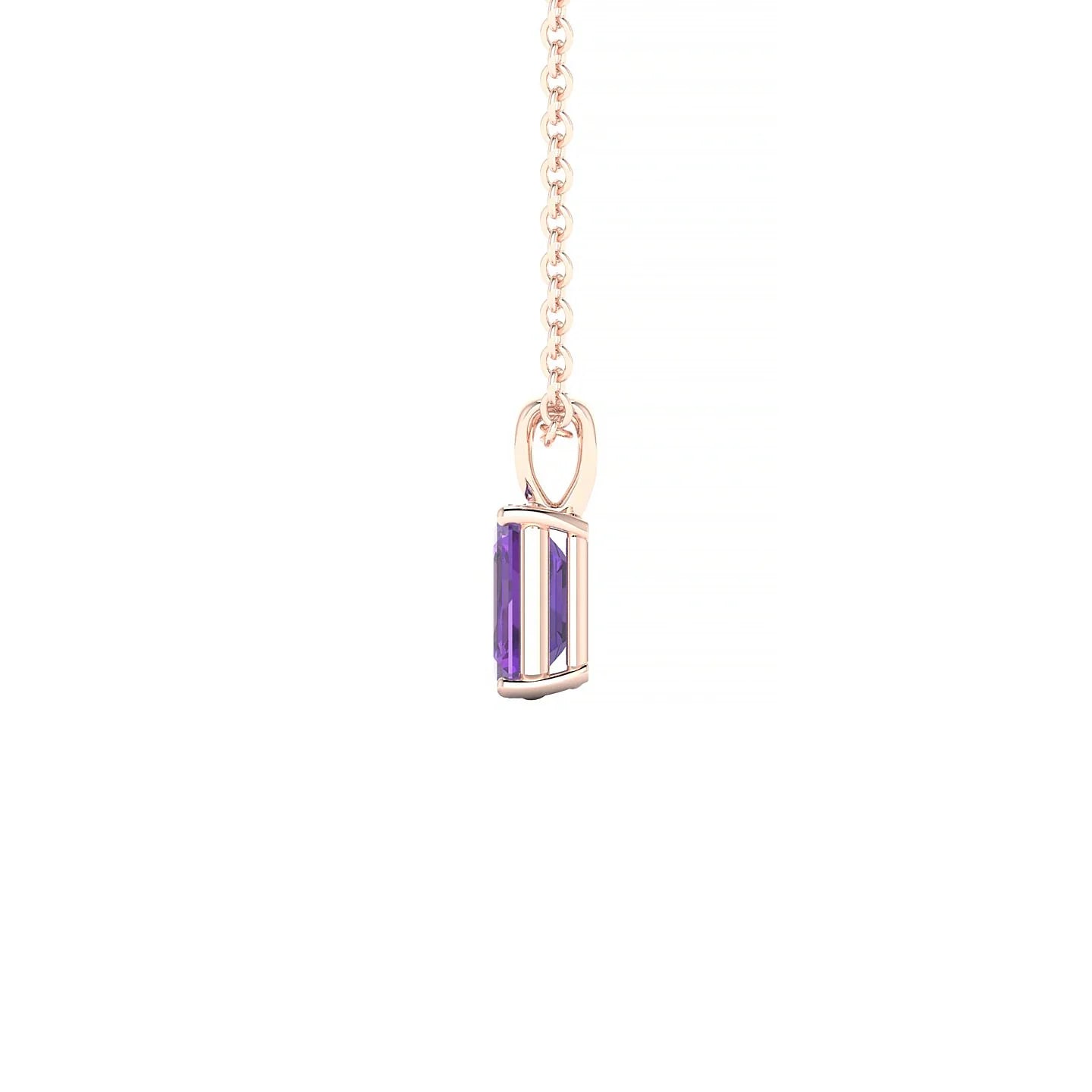 Reverse | 18k Rose Gold 6 x 4 mm Emerald Amethyst Pendant